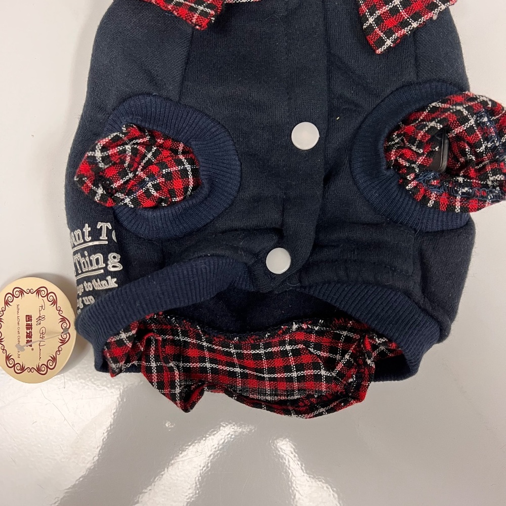 Snap closure jacket with plaid shirt